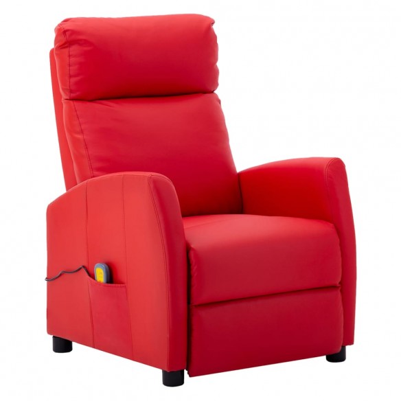 Fauteuil de massage électrique Rouge Similicuir