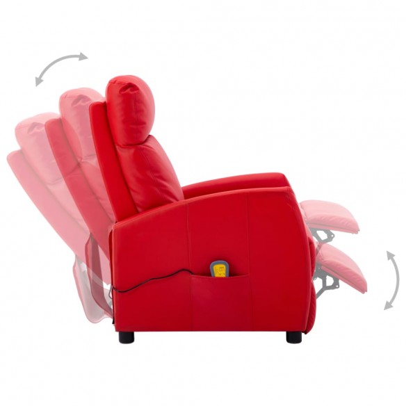 Fauteuil de massage électrique Rouge Similicuir