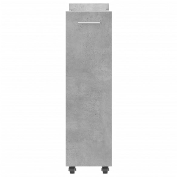 Armoire avec roues gris béton 60x22x79 cm bois d'ingénierie