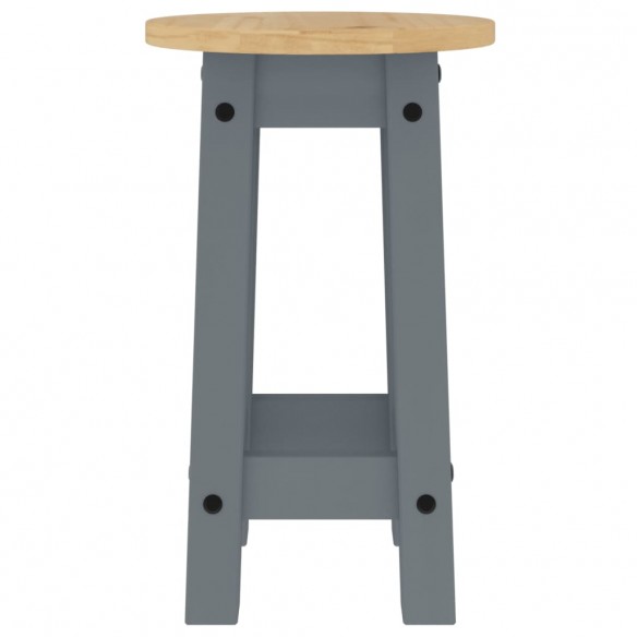 Ensemble de bar 5 pcs Gris Bois de pin massif