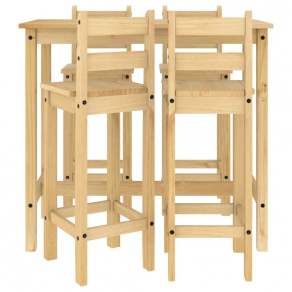 Ensemble de bar 5 pcs Bois de pin massif