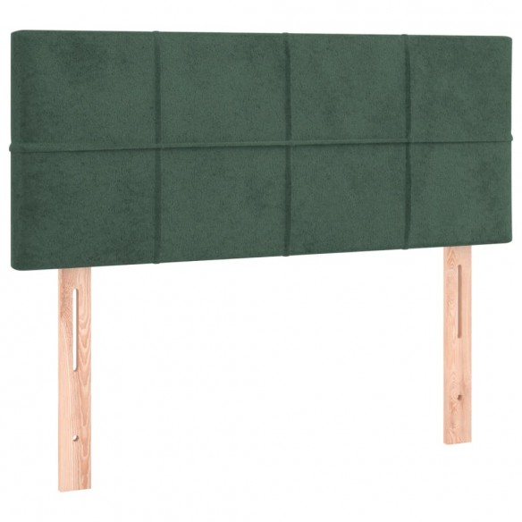 Cadre de lit et matelas et LED Vert foncé 80x200 cm