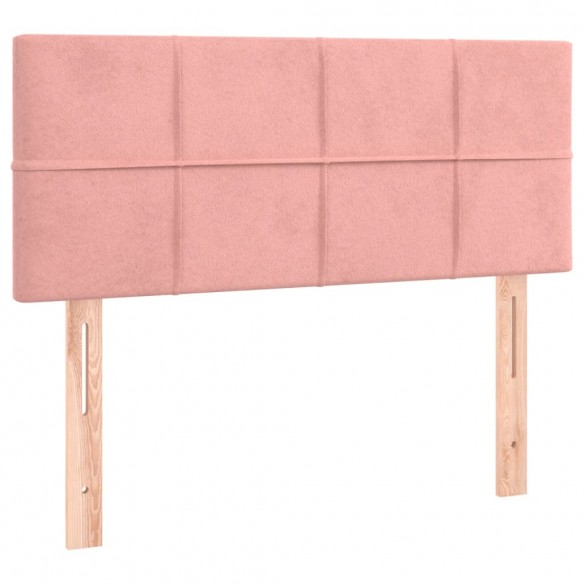 Cadre de lit et matelas Rose 80x200 cm Velours