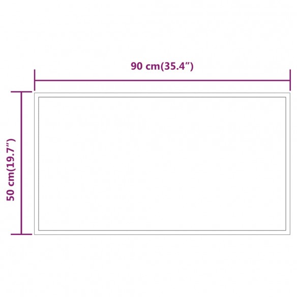 Miroir de salle de bain à LED 90x50 cm