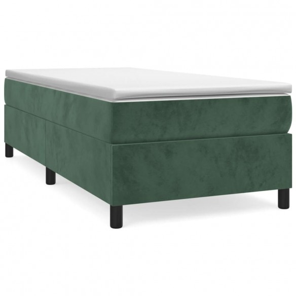 Cadre de lit et matelas Vert foncé 80x200 cm Velours