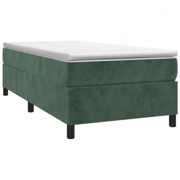 Cadre de lit et matelas Vert foncé 80x200 cm Velours