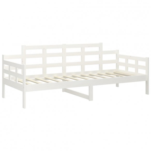 Lit de jour blanc bois de pin massif 80x200 cm