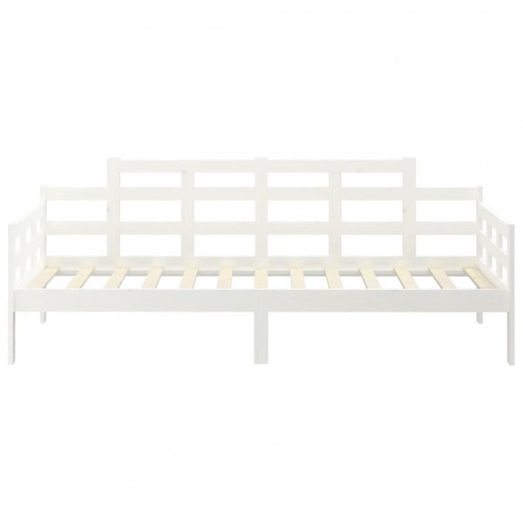 Lit de jour blanc bois de pin massif 80x200 cm