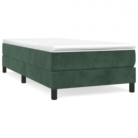 Cadre de lit et matelas Vert foncé 80x200 cm Velours