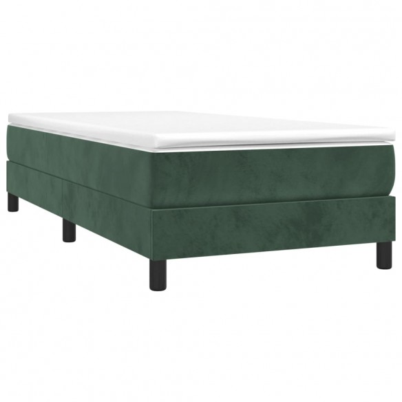 Cadre de lit et matelas Vert foncé 80x200 cm Velours