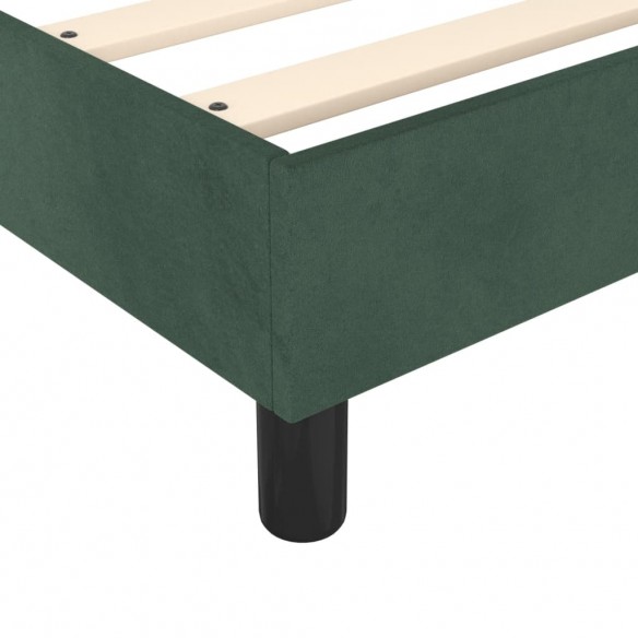 Cadre de lit et matelas Vert foncé 80x200 cm Velours