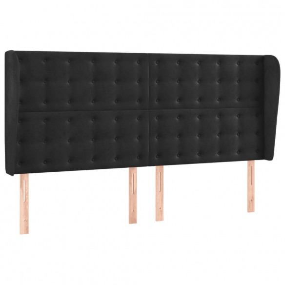 Cadre de lit matelas et LED Noir 200x200 cm Velours