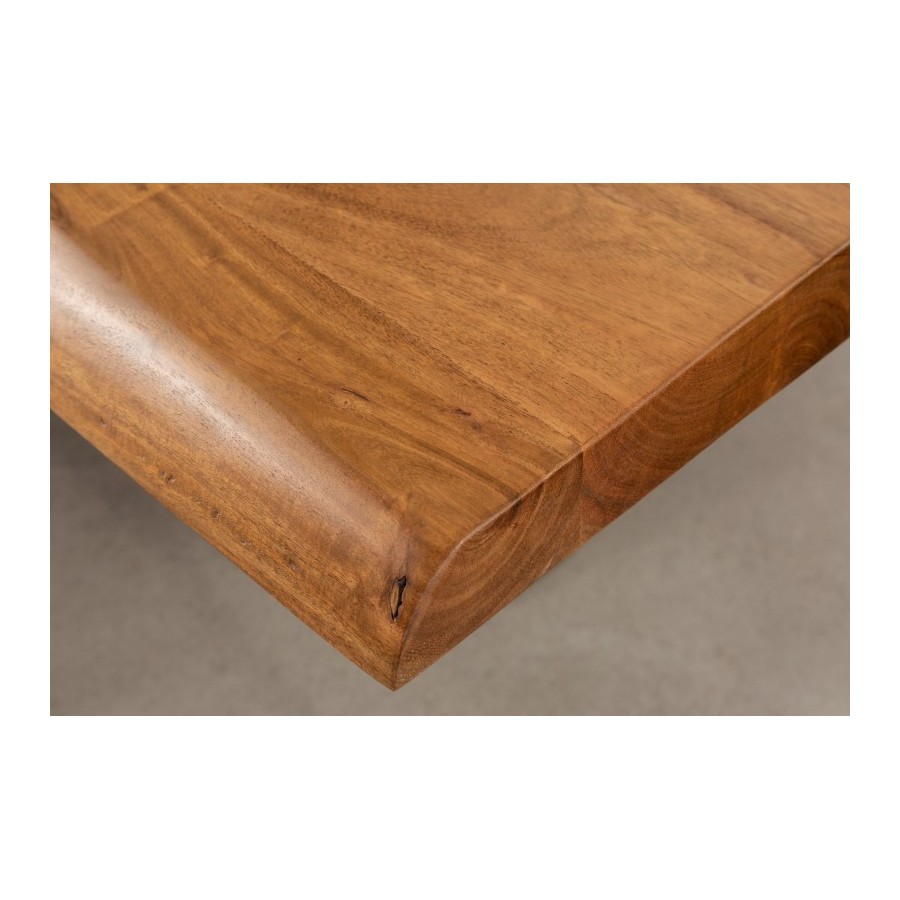 Table en Bois Massif avec Pieds Mikado en Métal Noir