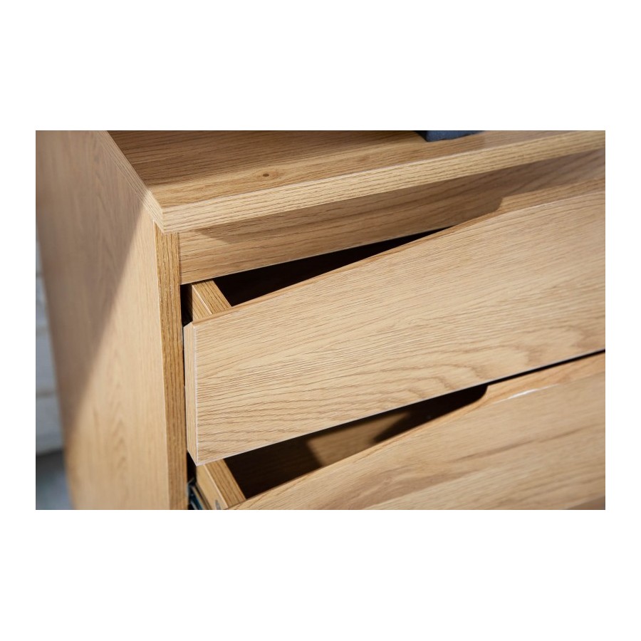 Bureau Asymétrique Industriel en Chêne et Métal