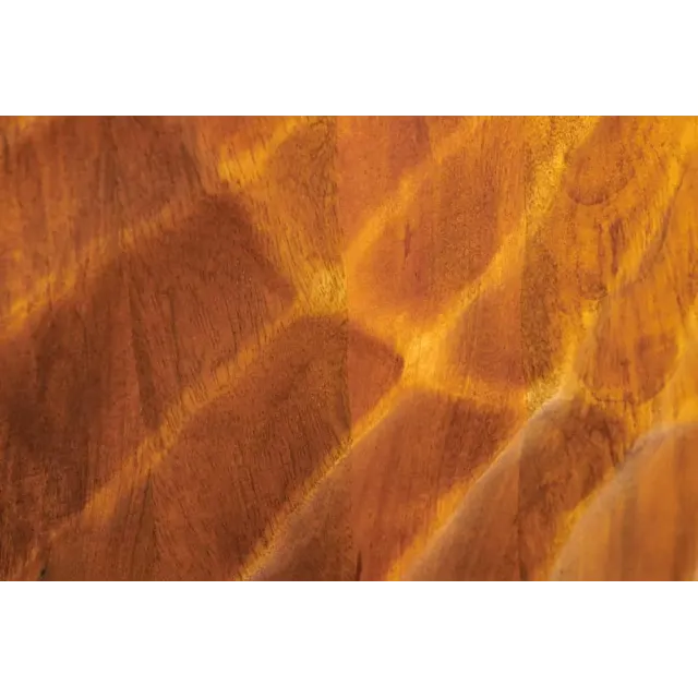 Table de chevet en bois massif de manguier – Design artisanal avec façade 3D sculptée