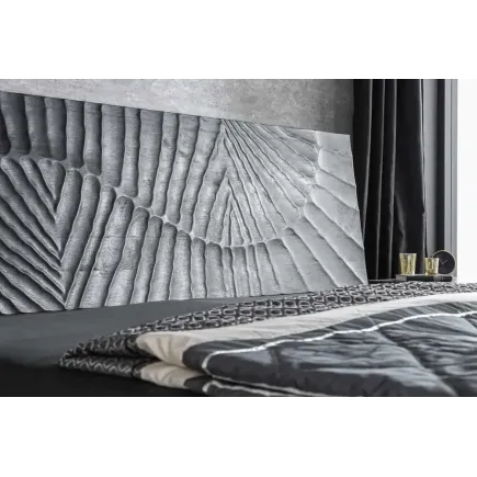 Lit double massif en bois de manguier noir 180 x 200 cm – Design sculpté artisanal et robuste 2