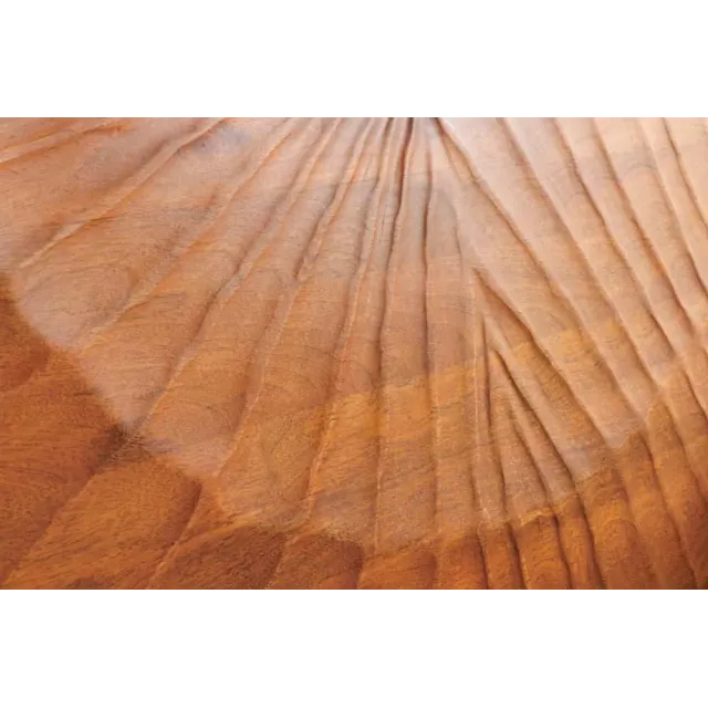 Lit double en bois massif de manguier 180 x 200 cm – Sculpté à la main, finition brune élégante