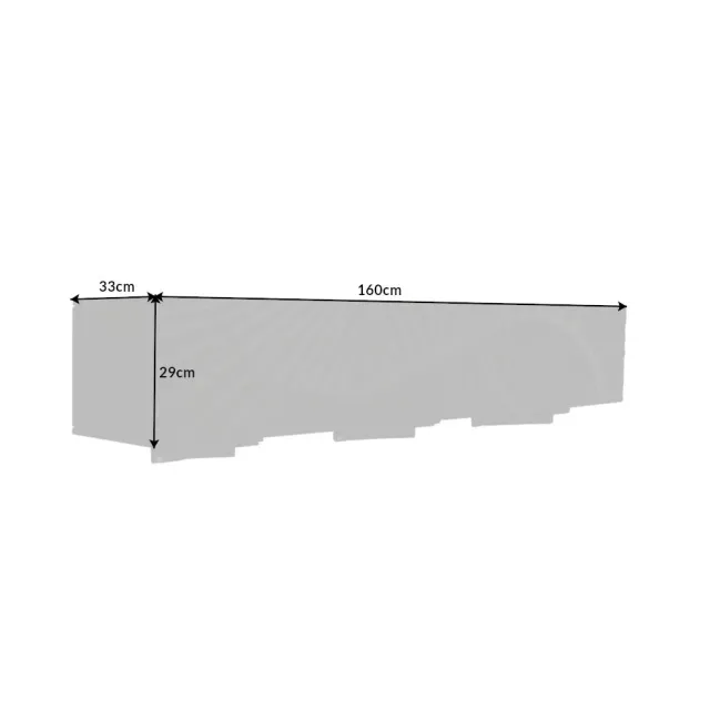 Meuble TV suspendu SCORPION 160 cm – Bois massif de manguier noir sculpté à la main, design moderne