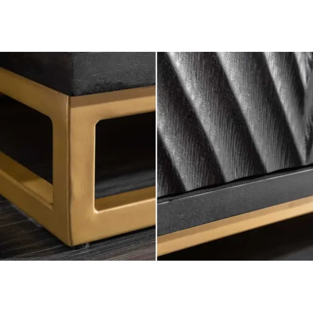 Meuble bar SCORPION 141 cm – Bois de manguier noir sculpté