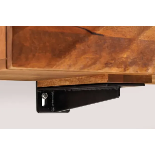 Meuble tv suspendu  SCORPION 160 cm – Bois massif de manguier brun, design suspendu