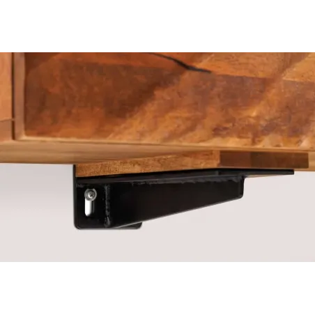 Meuble tv suspendu  SCORPION 160 cm – Bois massif de manguier brun, design suspendu