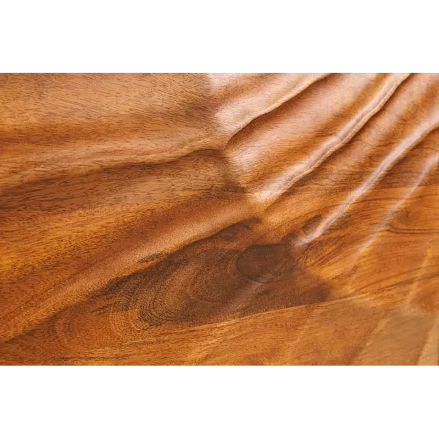 Buffet mural SCORPION 180 cm – Bois massif de manguier brun, façade 3D sculptée à la main