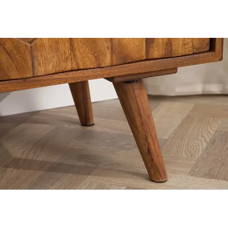 Buffet MYSTIC LIVING 145 cm en bois massif Sheesham – Finition stone avec rangement