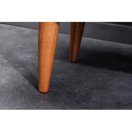 Buffet en bois massif d'acacia 145 cm – Finition miel, design rétro & poignées dorées