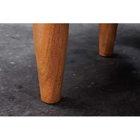 Meuble TV en bois massif d’acacia 145 cm – Finition miel rétro avec poignées dorées