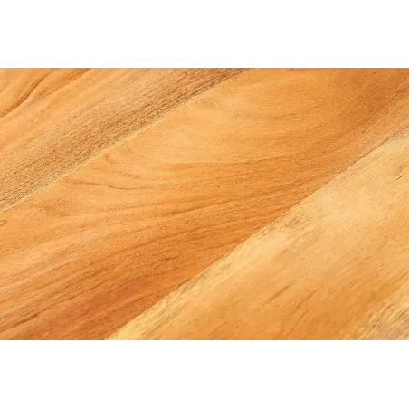 Console en bois massif d'acacia 105 cm – Finition miel rétro avec tiroirs et poignées dorées