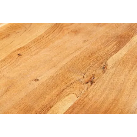 Bureau en bois massif d’Acacia 135 cm – Finition Miel avec tiroirs de rangement & design rétro