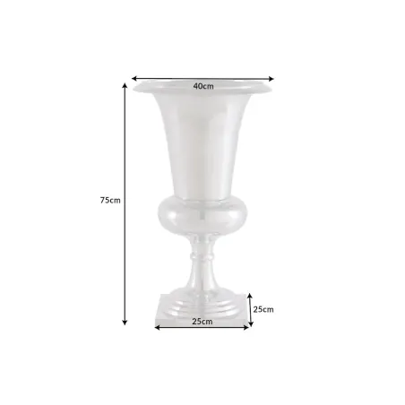Vase design GOAL 75 cm – Argenté en aluminium poli, vase ou cache-pot décoratif
