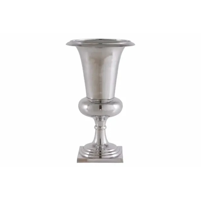 Vase design GOAL 60 cm – Vase ou cache-pot en aluminium poli argenté