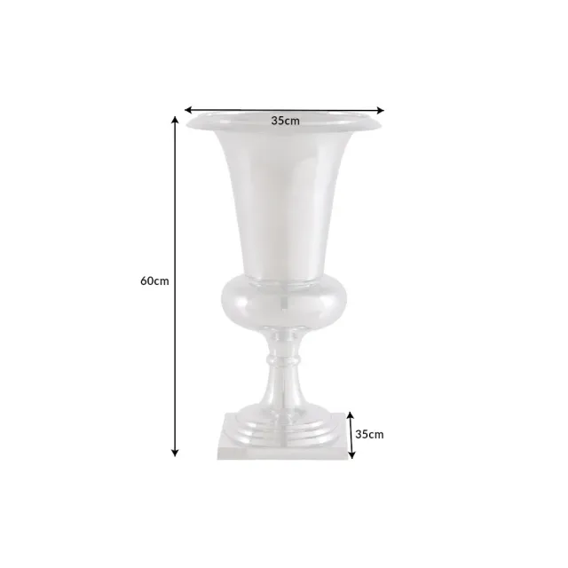 Vase design GOAL 60 cm – Vase ou cache-pot en aluminium poli argenté