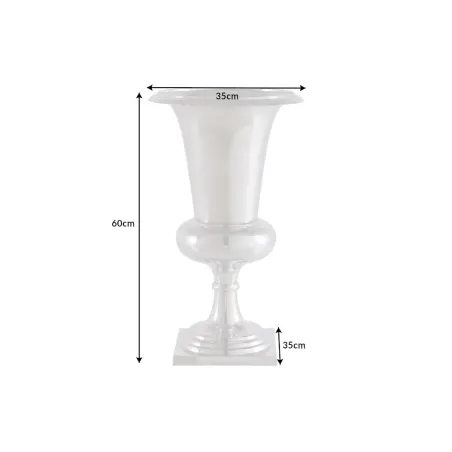 Vase design GOAL 60 cm – Vase ou cache-pot en aluminium poli argenté