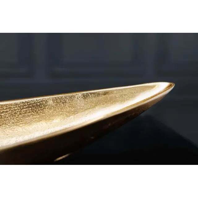 Coupe décorative GOLD LEAF 80 cm – Aluminium doré antique, fabrication artisanale