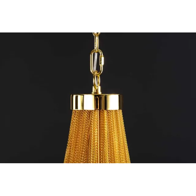 Lustre extravagant ROYAL XL 70cm – Suspension dorée en métal avec chaînes fines