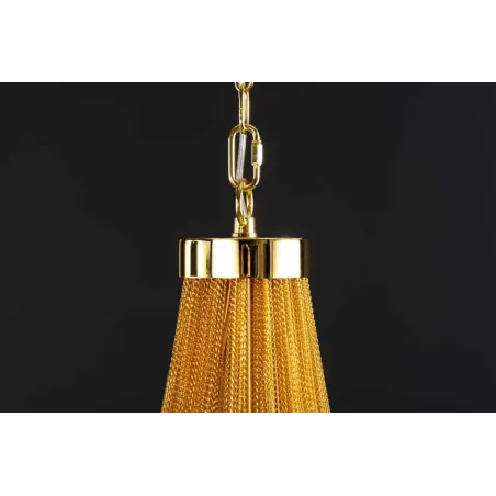 Lustre extravagant ROYAL XL 70cm – Suspension dorée en métal avec chaînes fines