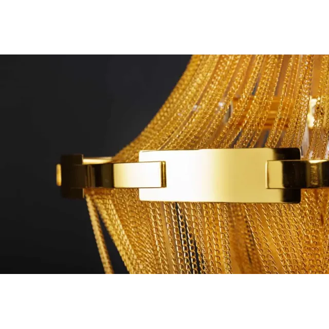 Lustre extravagant ROYAL XL 70cm – Suspension dorée en métal avec chaînes fines