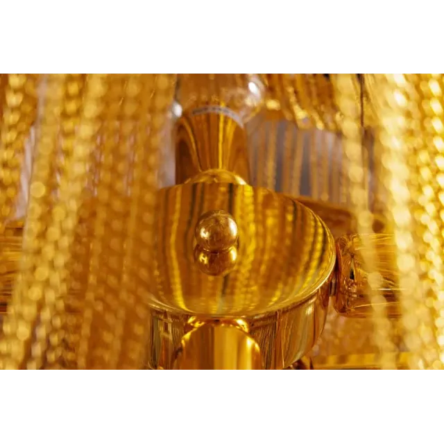 Lustre extravagant ROYAL XL 70cm – Suspension dorée en métal avec chaînes fines