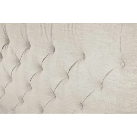 Design Boxbett PARIS 180x200cm – Lit double Chesterfield en lin beige