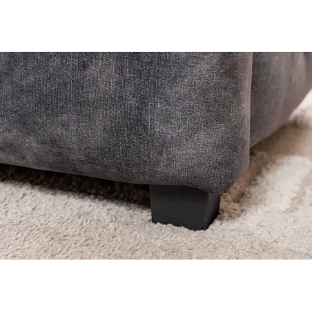 Boxbett PARIS 160x200cm – Lit double Chesterfield en velours gris avec rangement intégré