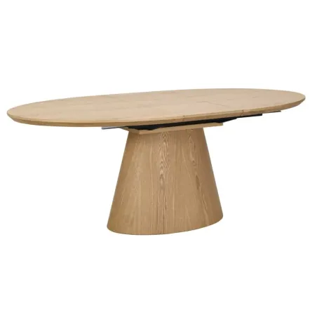 Table à manger extensible UNIQUE 160–200 cm – Chêne naturel avec pied central au design élégant