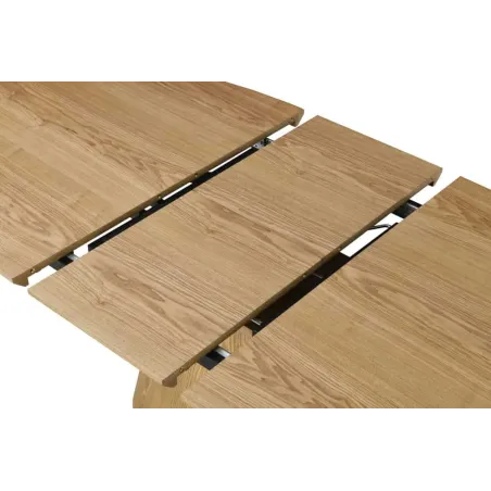 Table à manger extensible UNIQUE 160–200 cm – Chêne naturel avec pied central au design élégant