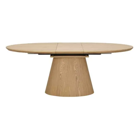 Table à manger extensible UNIQUE 160–200 cm – Chêne naturel avec pied central au design élégant