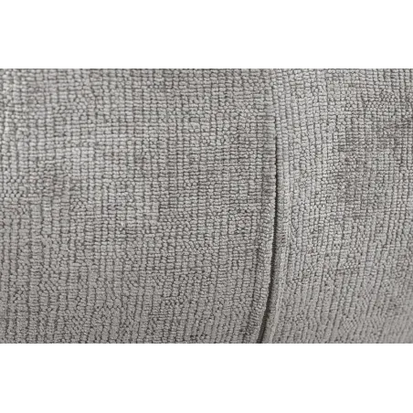 Chaise de salle à manger rétro pivotante UNIQUE – Chenille grise & piètement métal noir avec accoudoirs