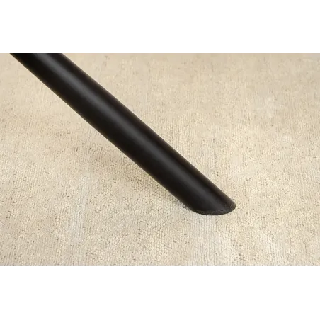 Chaise de salle à manger rétro pivotante UNIQUE – Chenille grise & piètement métal noir avec accoudoirs