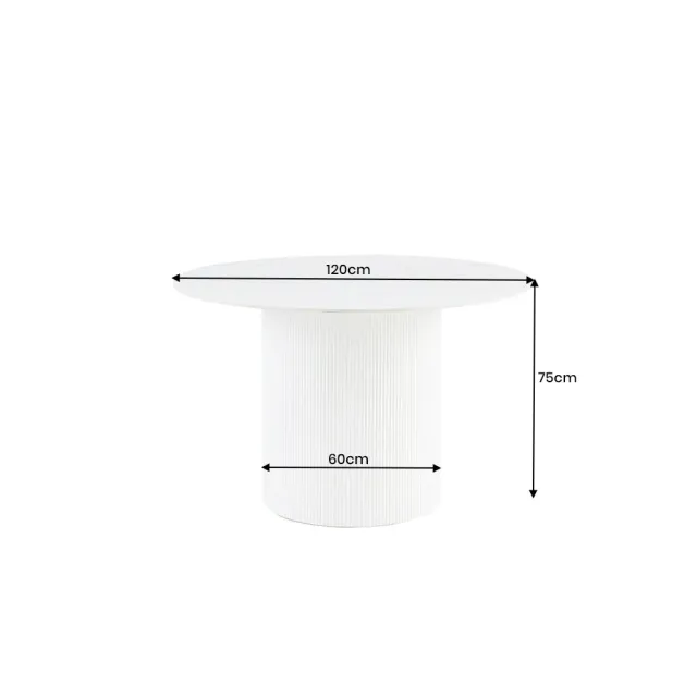Table ronde en céramique blanche UNIQUE 120 cm – Design marbre & pied colonne élégant Table ronde en céramique blanche UNIQUE 120 cm – Design marbre & pied colonne élégant