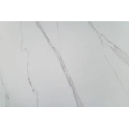 Table ronde en céramique blanche UNIQUE 120 cm – Design marbre & pied colonne élégant