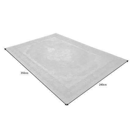 Tapis oriental PURE UNIQUE XXL 350x240 cm – Coton gris antique avec motifs géométriques élégants